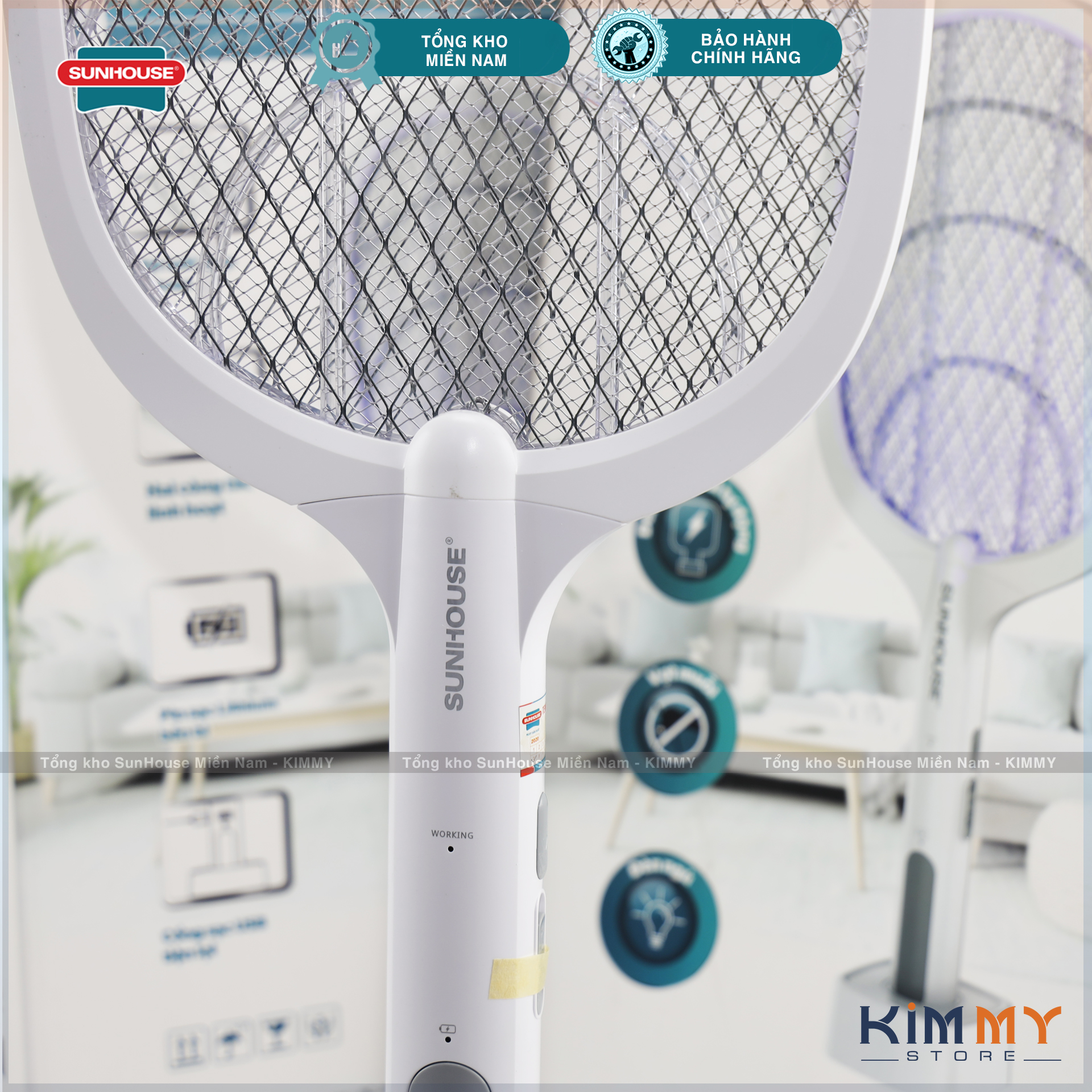 Vợt muỗi điện thông minh 3 in 1 Sunhouse