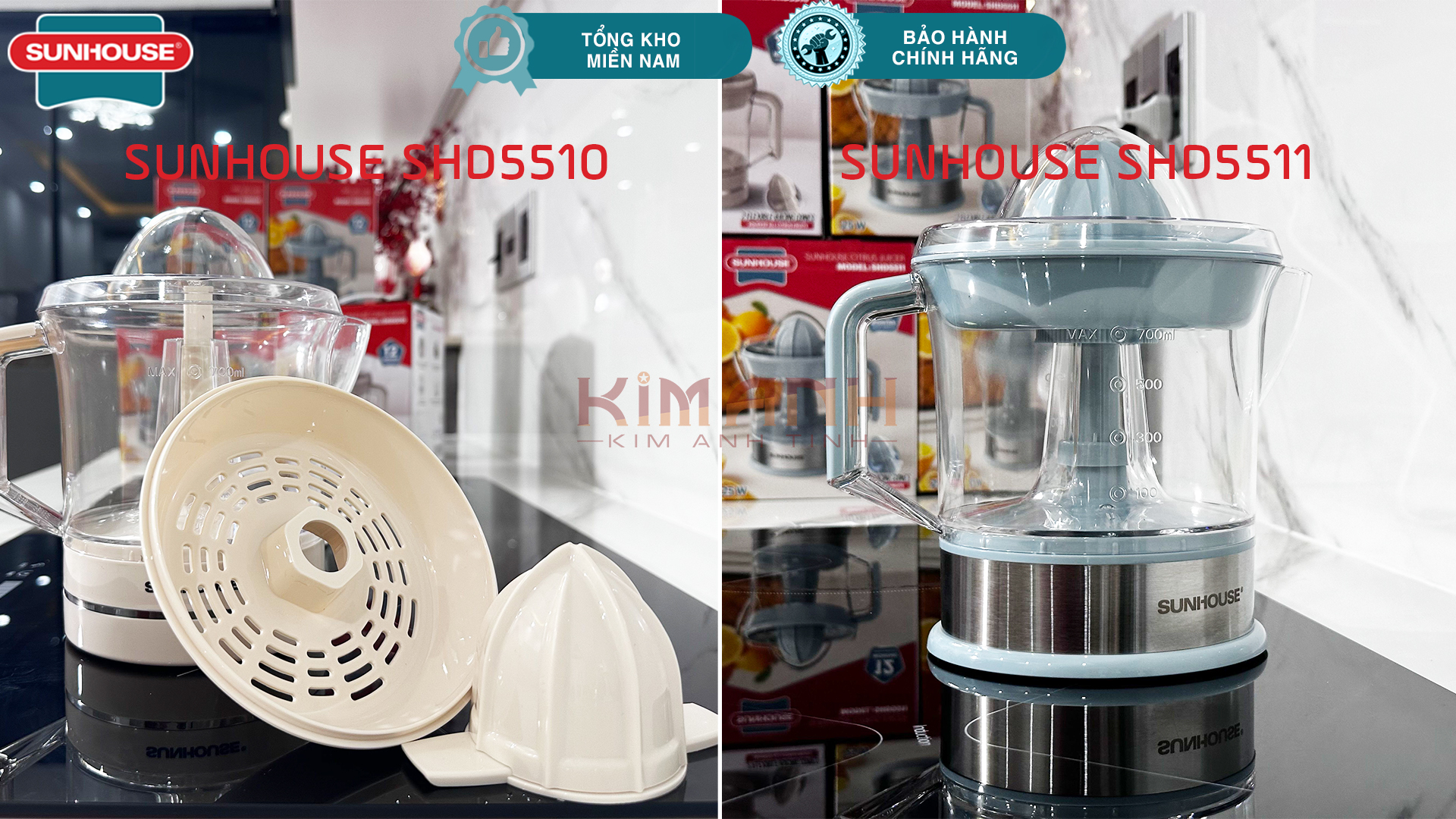 Máy vắt cam Sunhouse SHD5510 & SHD5511